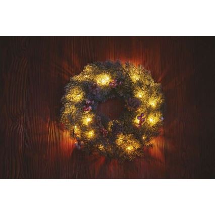 Decoração de Natal LED 20xLED/2xAA d. 38 cm