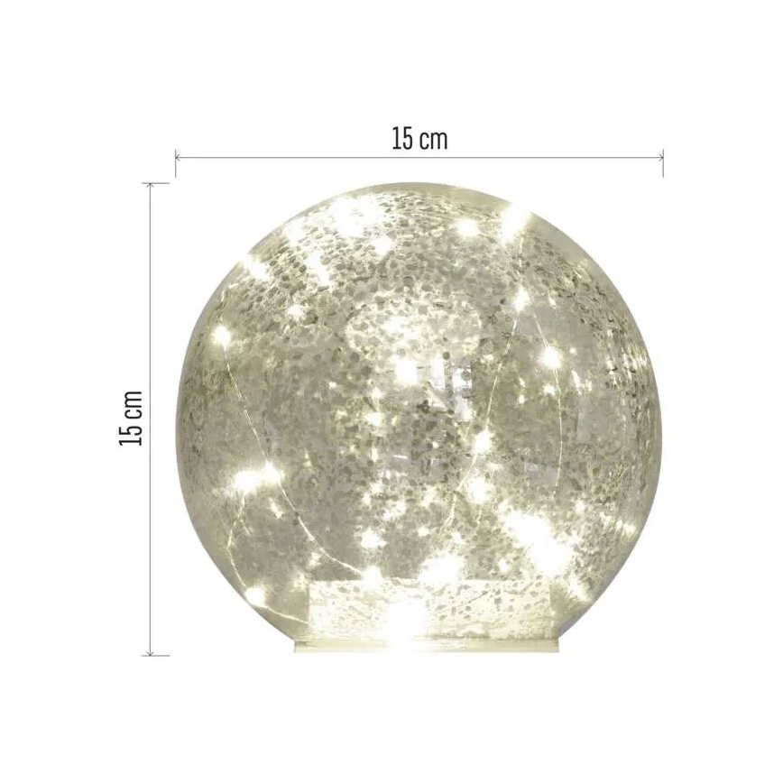 Decoração de Natal LED 20xLED/3xAA, esfera diâmetro 15 cm