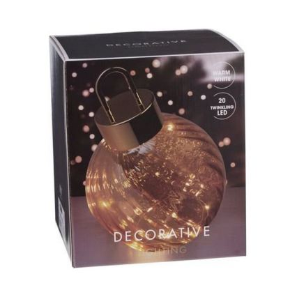 Decoração de Natal LED 20xLED/3xAAA, Ø 20 cm, branco quente, bola de Natal