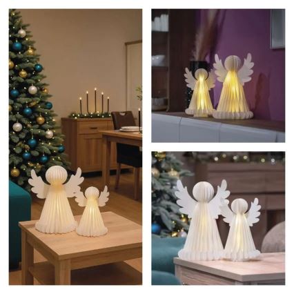 Decoração de Natal LED 20xLED/6xAA anjos