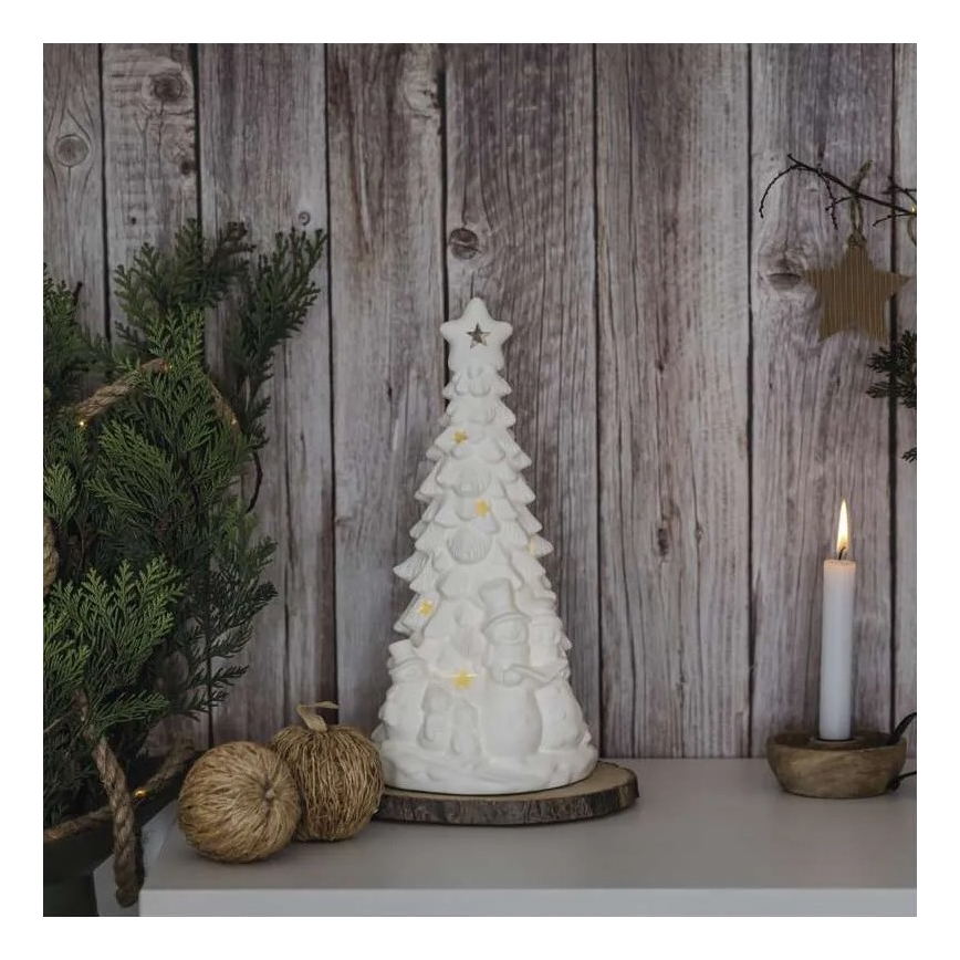 Decoração de Natal LED/2xAA, árvore de Natal, branco quente