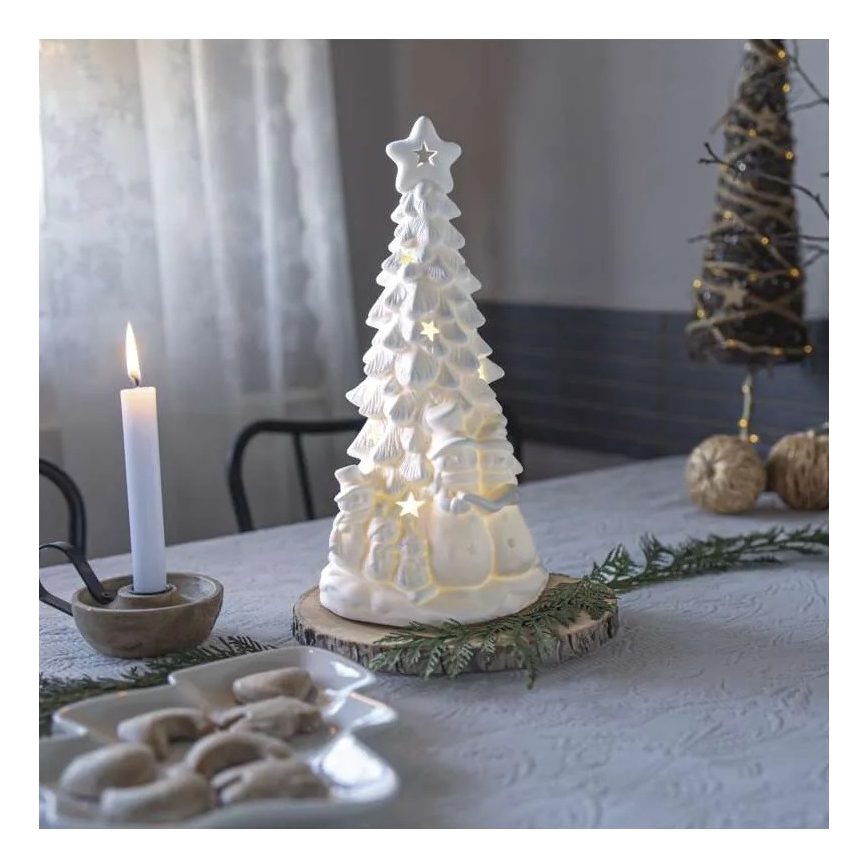 Decoração de Natal LED/2xAA, árvore de Natal, branco quente