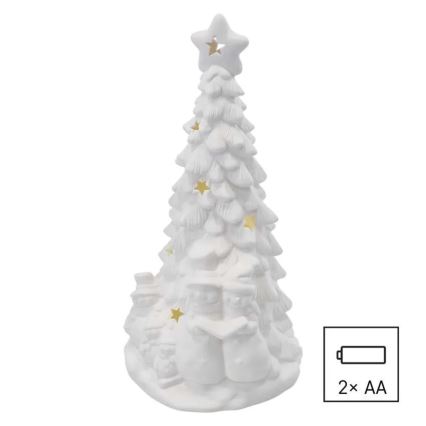 Decoração de Natal LED/2xAA, árvore de Natal, branco quente