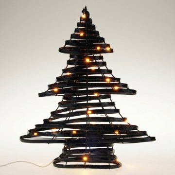 Decoração de Natal LED 30xLED/3xAA 40 cm branco quente árvore/preto