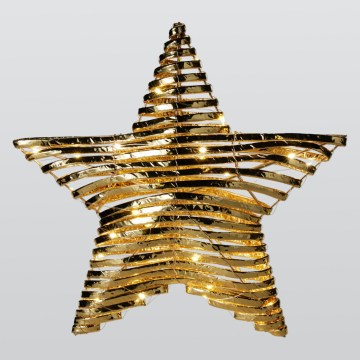 Decoração de Natal LED 30xLED/3xAA 40 cm branco quente estrela/dourada