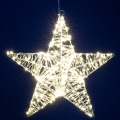 Decoração de Natal LED, 320 LEDs / 230 V, estrela de 45 cm, branco quente