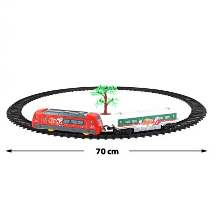 Decoração de Natal LED, 3x AA, 70 cm, comboio para colocar debaixo da árvore