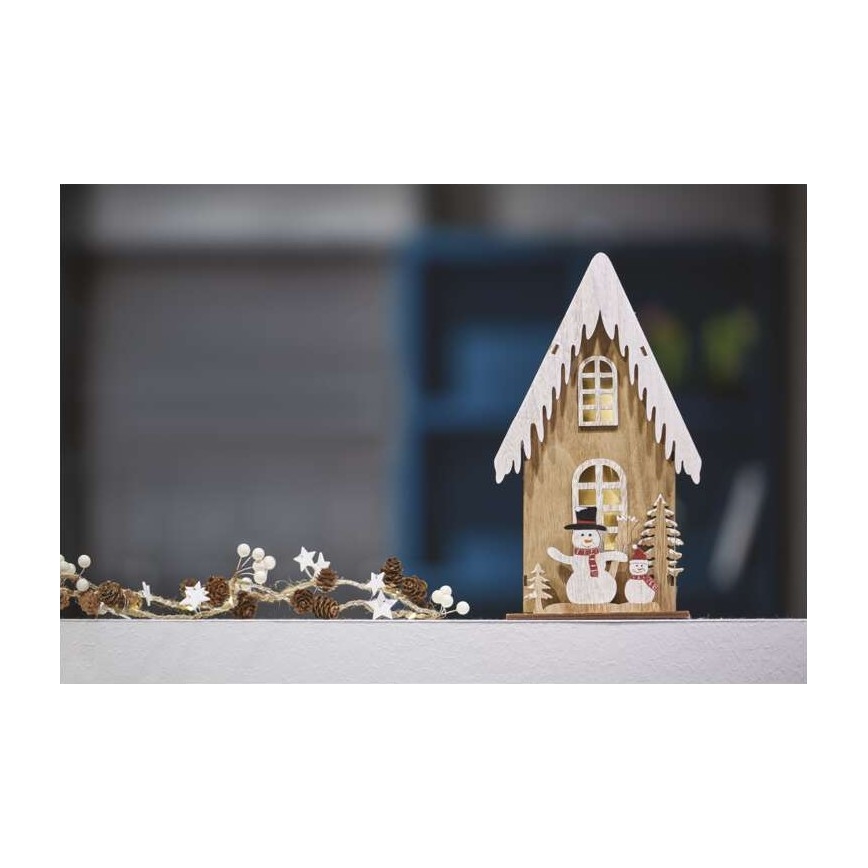 Decoração de Natal LED 3xLED/2xAA bege