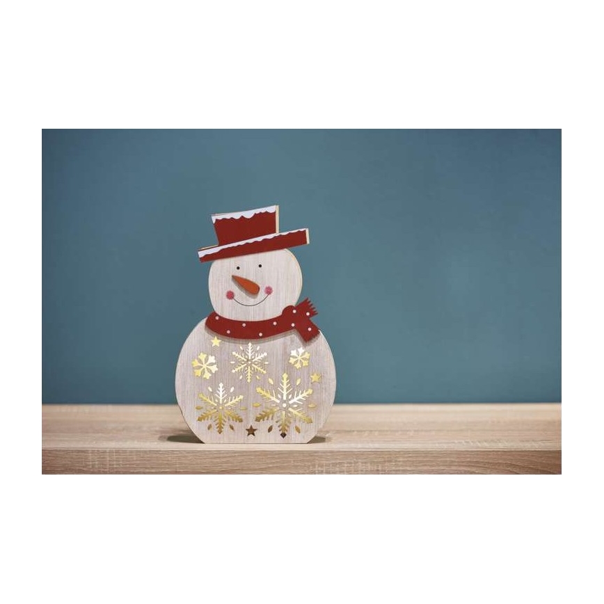 Decoração de Natal LED 5xLED/2xAA boneco de neve