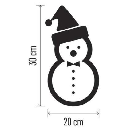 Decoração de Natal LED 5xLED/2xAA boneco de neve