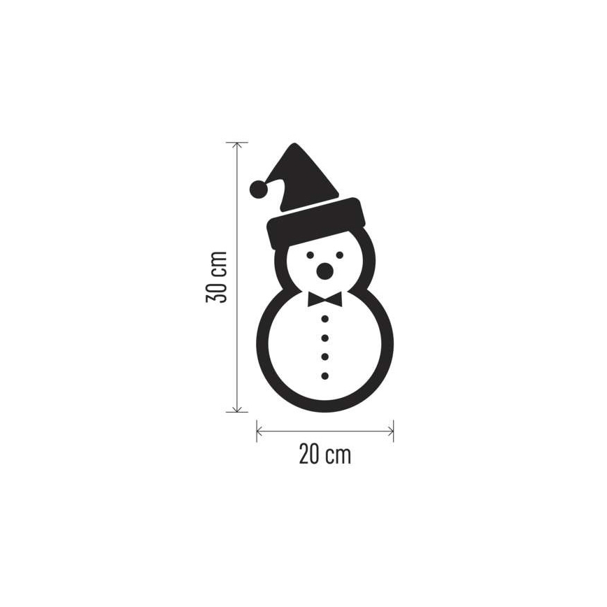 Decoração de Natal LED 5xLED/2xAA boneco de neve