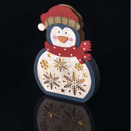 Decoração de Natal LED 5xLED/2xAA pinguim