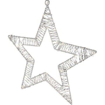 Decoração de Natal LED 60xLED/3AA, estrela, branco quente