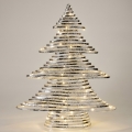 Decoração de Natal LED 60xLED/3xAA 60 cm luz branca quente árvore/prata