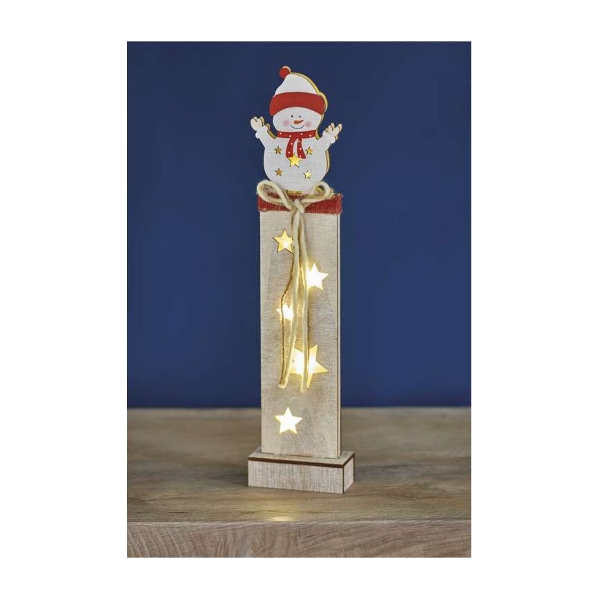 Decoração de Natal LED 7xLED/2xAA boneco de neve