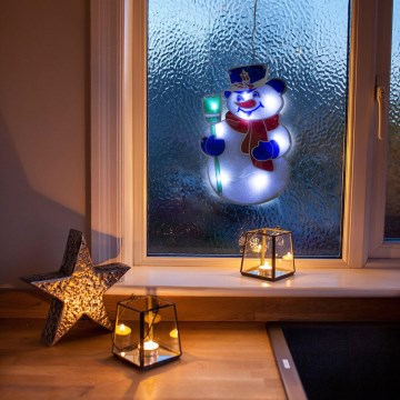 Decoração de Natal LED 8xLED/3xAAA — Boneco de Neve, Branco Frio