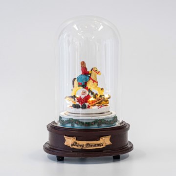 Decoração de Natal LED animada com música 8xLED/3xAAA branco quente