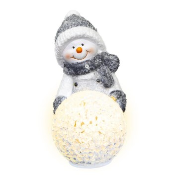Decoração de Natal LED (boneco de neve com bola de neve) LED/2xLR44/branco quente