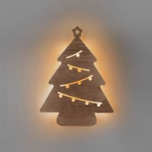 Decoração de Natal LED LED/2xAA árvore de madeira
