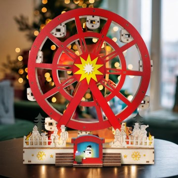 Decoração de Natal LED LED/2xAA/branco quente carrossel