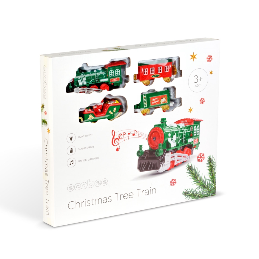 Decoração de Natal LED, LED/2xAA, diâmetro 80 cm, comboio para árvore de Natal