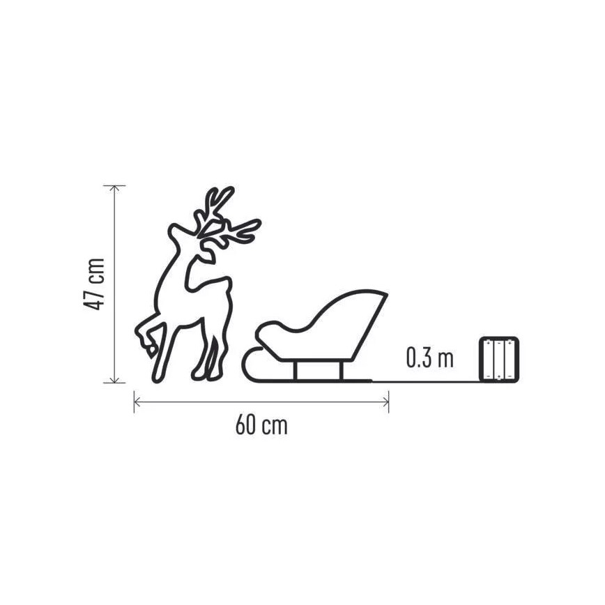 Decoração de Natal LED LED/3xAA branco quente