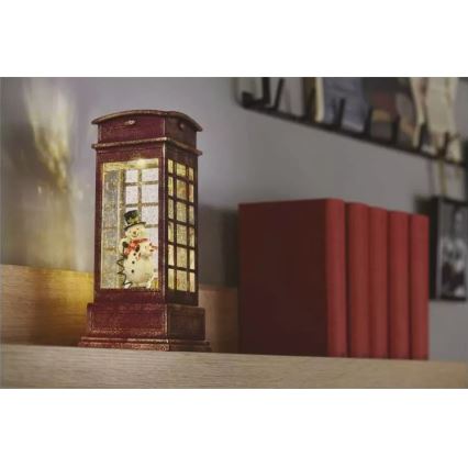 Decoração de Natal LED LED/3xAA cabine telefónica