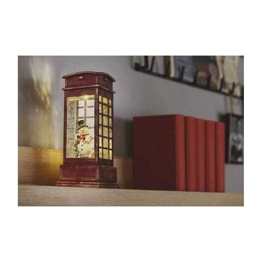 Decoração de Natal LED LED/3xAA cabine telefónica