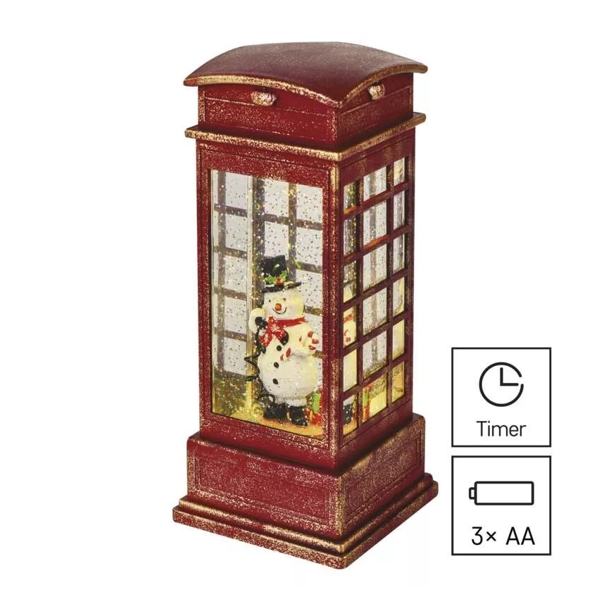 Decoração de Natal LED LED/3xAA cabine telefónica