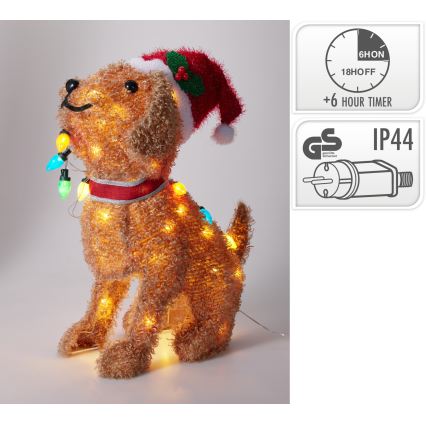 Decoração de Natal LED para exterior 70xLED/230V 55 cm IP44 cão