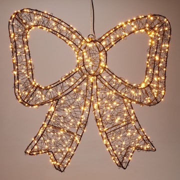 Decoração de Natal LED para exterior 720xLED/6W/230V 46 cm IP44 branco quente laço/preto