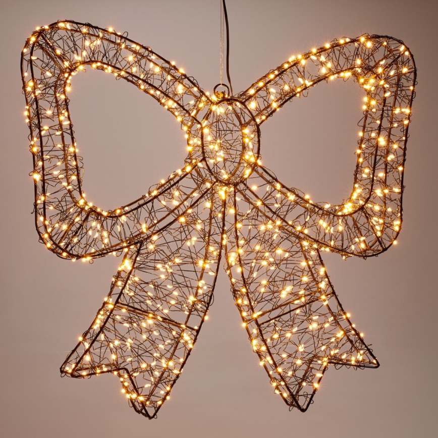 Decoração de Natal LED para exterior 720xLED/6W/230V 46 cm IP44 branco quente laço/preto