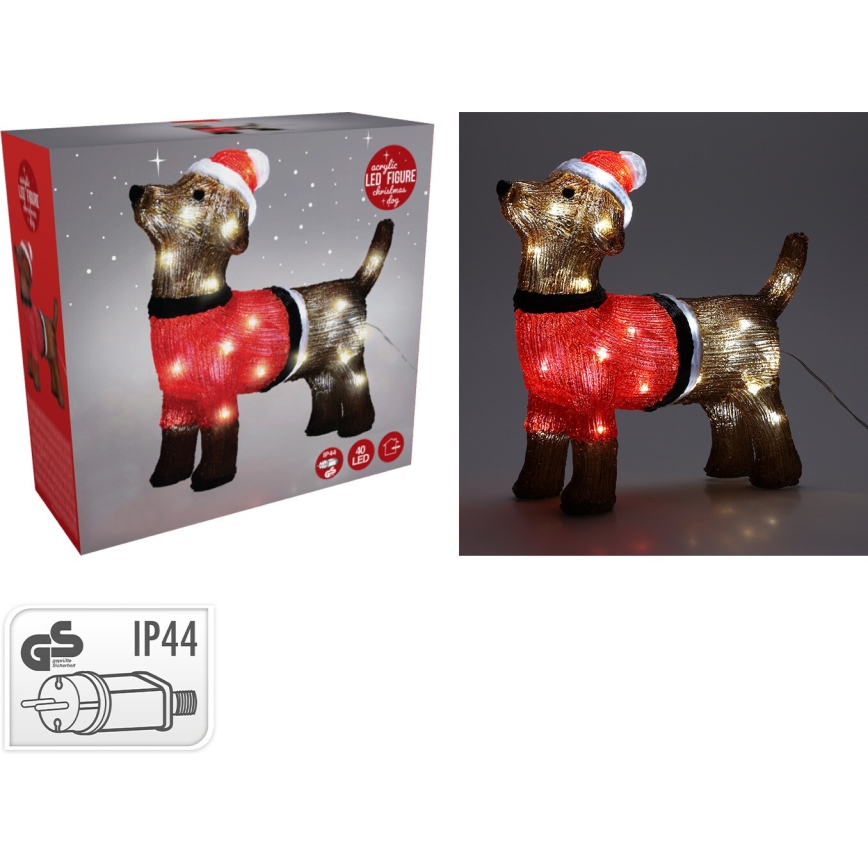 Decoração de Natal LED para exterior em forma de cão 40xLED/230V 35 cm IP44