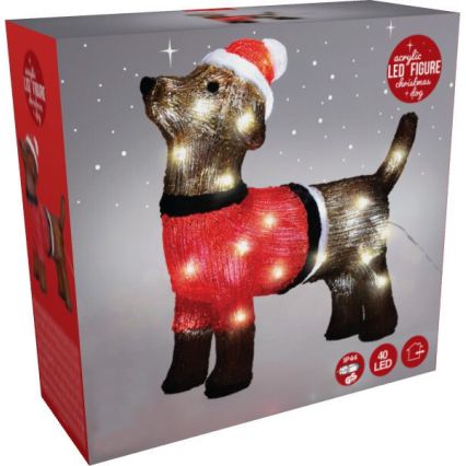 Decoração de Natal LED para exterior em forma de cão 40xLED/230V 35 cm IP44