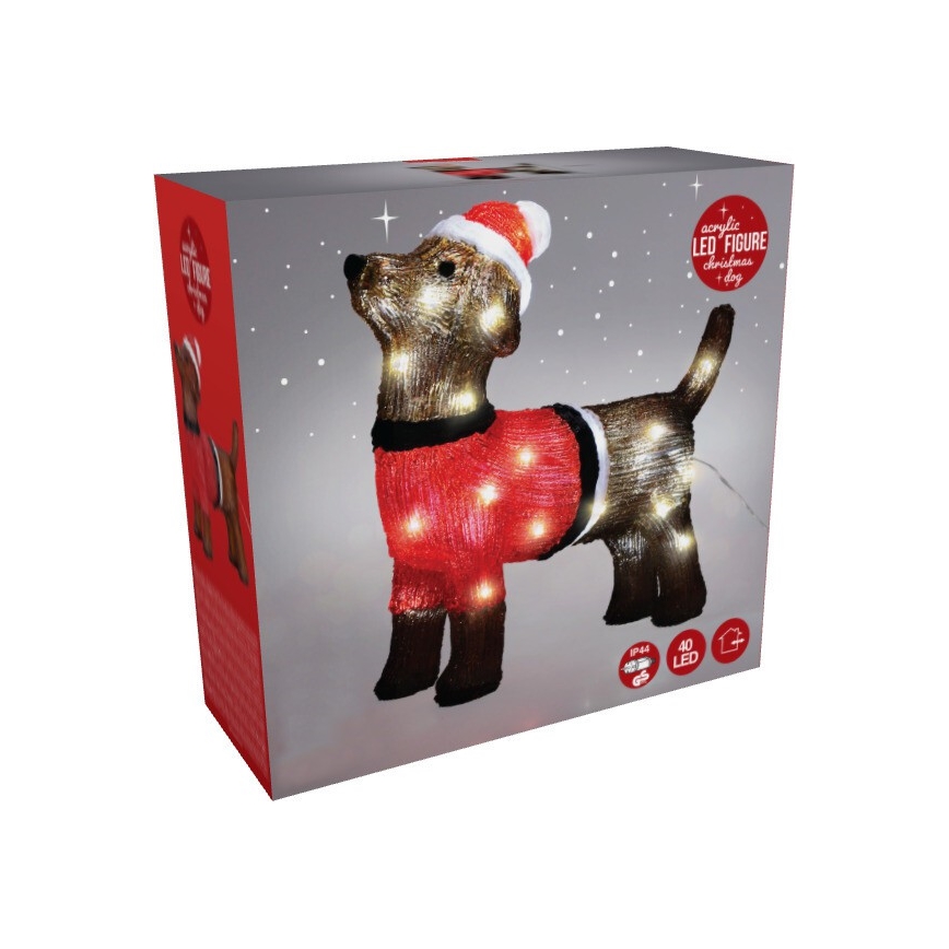 Decoração de Natal LED para exterior em forma de cão 40xLED/230V 35 cm IP44