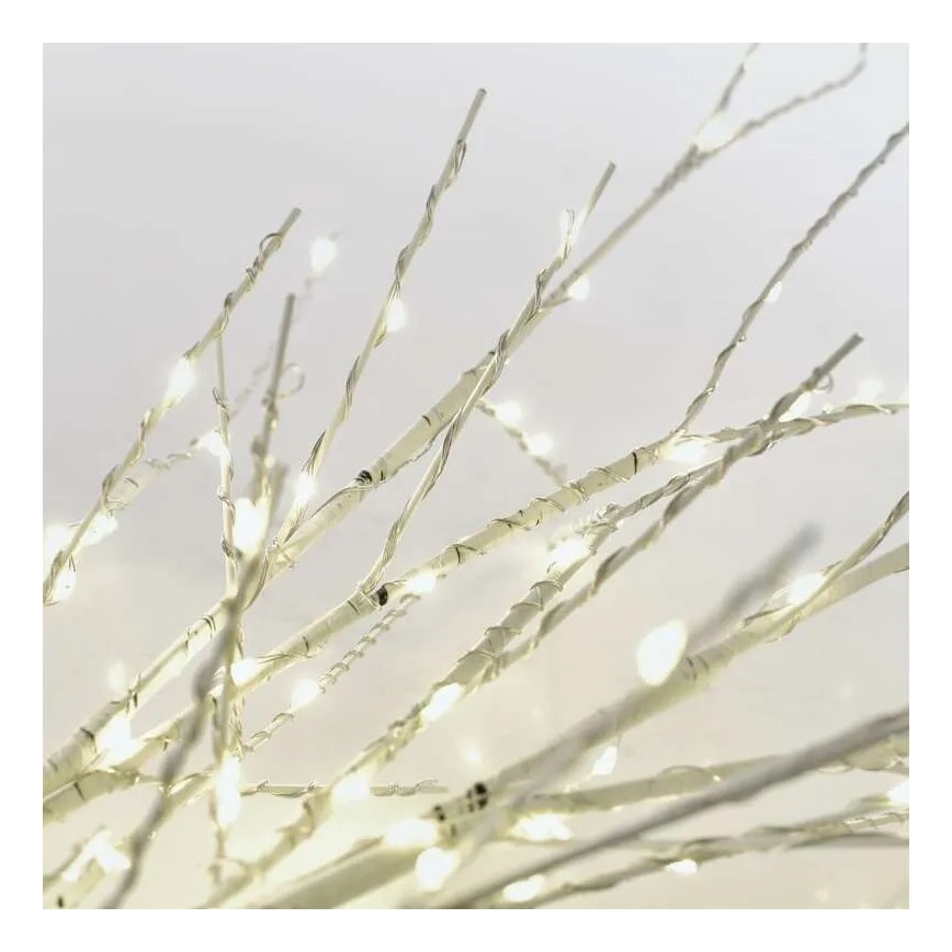 Decoração de Natal LED para exterior — 100 LEDs, 3x AA, branco quente, IP44