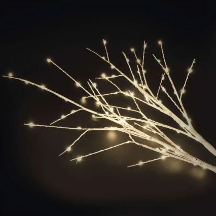 Decoração de Natal LED para exterior — 100 LEDs, 3x AA, branco quente, IP44