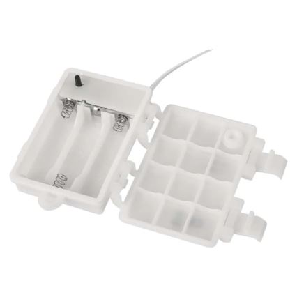 Decoração de Natal LED para exterior — 100 LEDs, 3x AA, branco quente, IP44