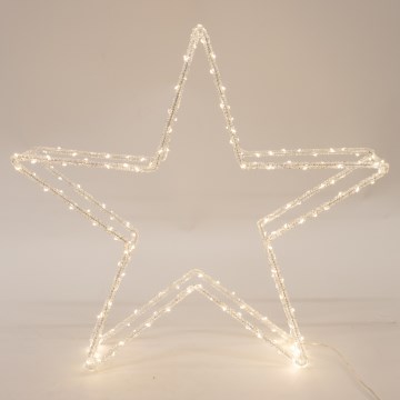 Decoração de Natal LED para exterior — estrela de 46 cm, 120 LEDs, 2,1 W, 230 V, IP44, branco quente