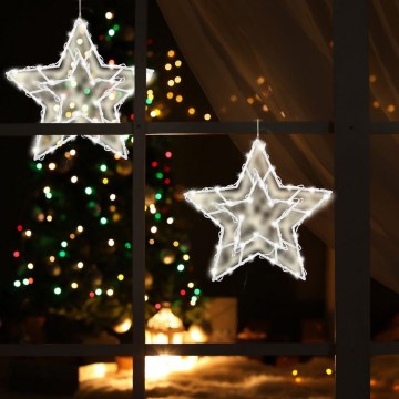 Decoração de Natal LED para janela 35xLED/3xAA branco quente
