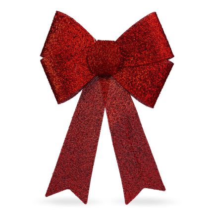 Decoração de Natal LED RGB, 11 LEDs / 3x LR44, 40 x 30 cm, laço vermelho