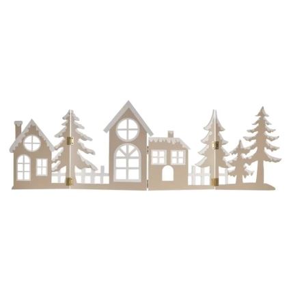 Decoração de Natal LED — 40 LEDs, 2x AA, branco quente, motivo cidade