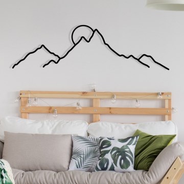 Decoração de parede 100x29 cm montanhas metal