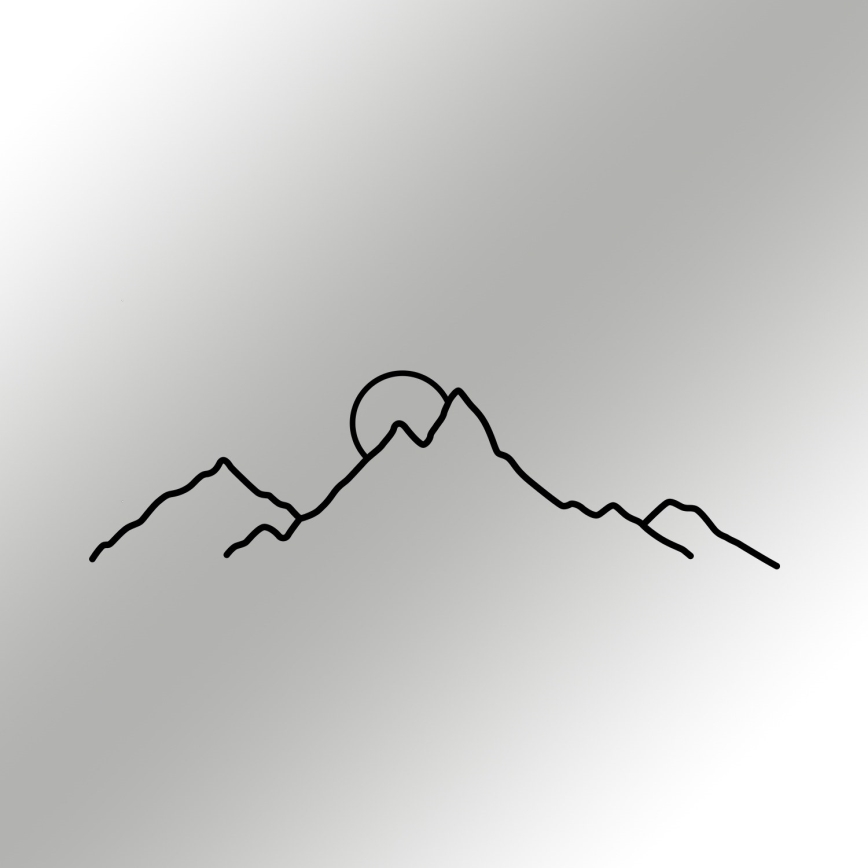 Decoração de parede 100x29 cm montanhas metal