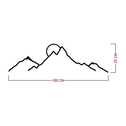 Decoração de parede 100x29 cm montanhas metal