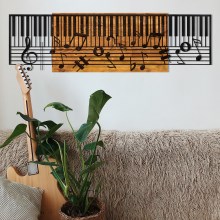 Decoração de parede 100x30 cm piano