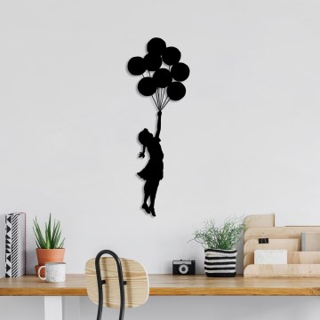 Decoração de parede 100x34 cm rapariga metal