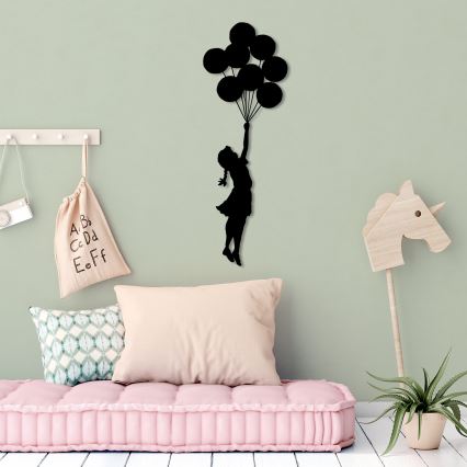 Decoração de parede 100x34 cm rapariga metal