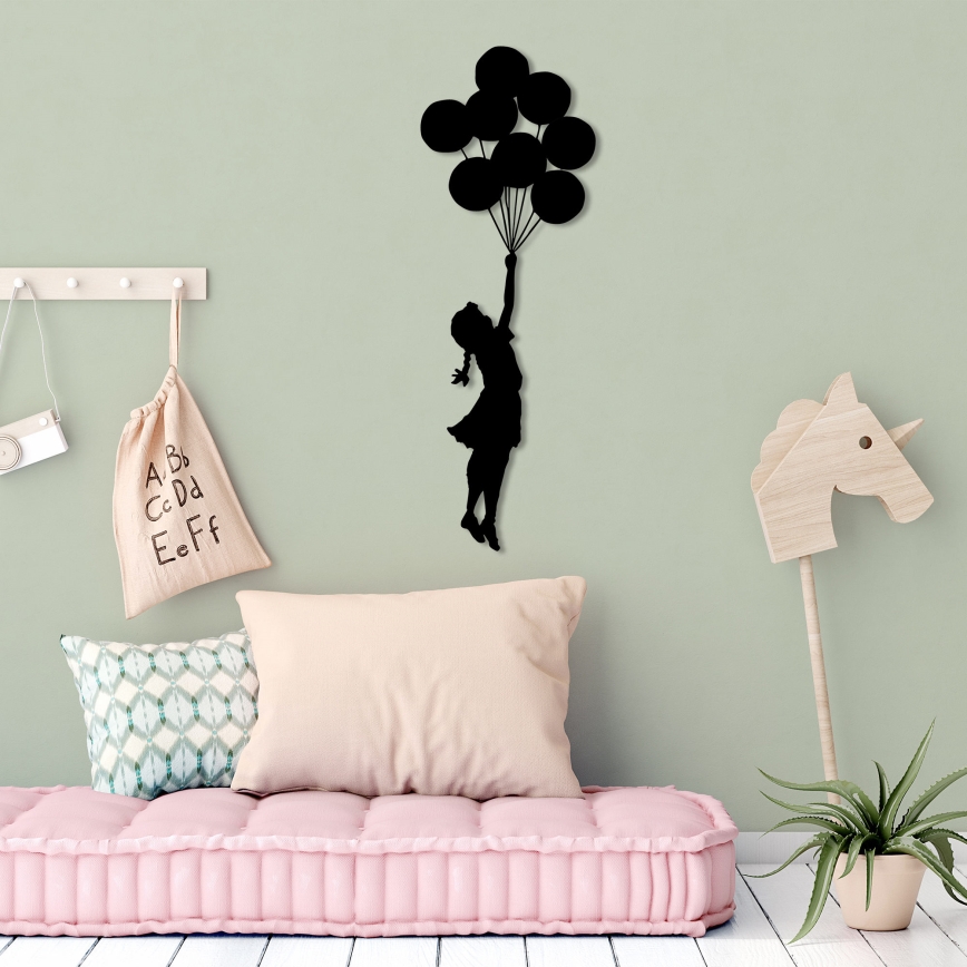 Decoração de parede 100x34 cm rapariga metal