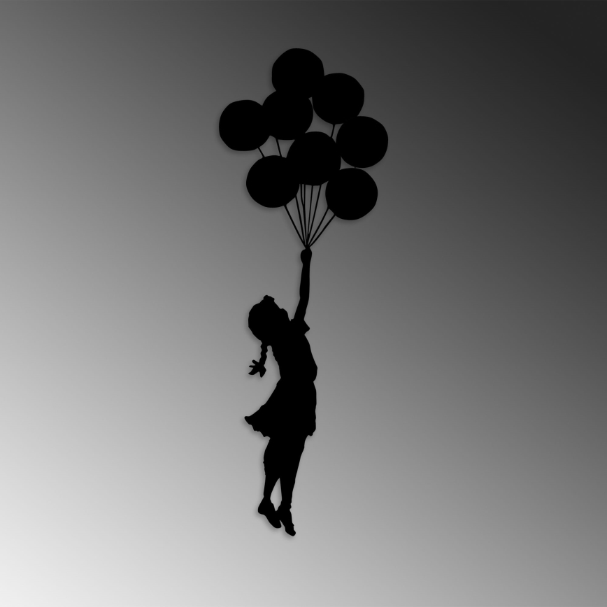 Decoração de parede 100x34 cm rapariga metal